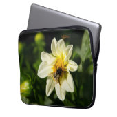 Housse Pour Ordinateur Portable Bumblebee et dahlia blanc photo (devant gauche)
