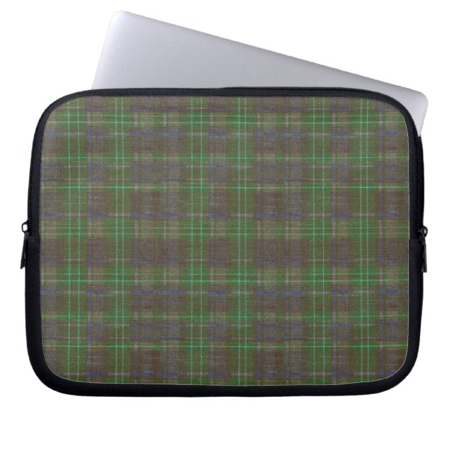 Housse Pour Ordinateur Portable Cabin Forest Green Tartan (Devant)