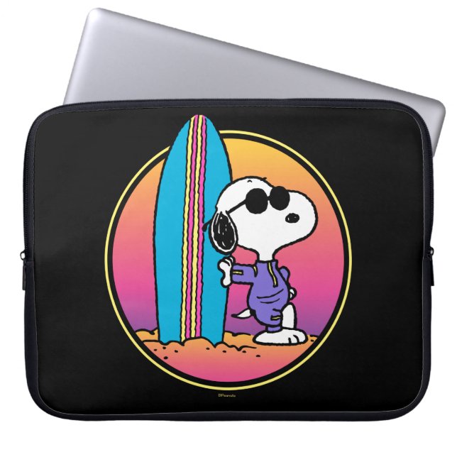 Housse Pour Ordinateur Portable cacahuètes | Snoopy Beach Beagle (Devant)