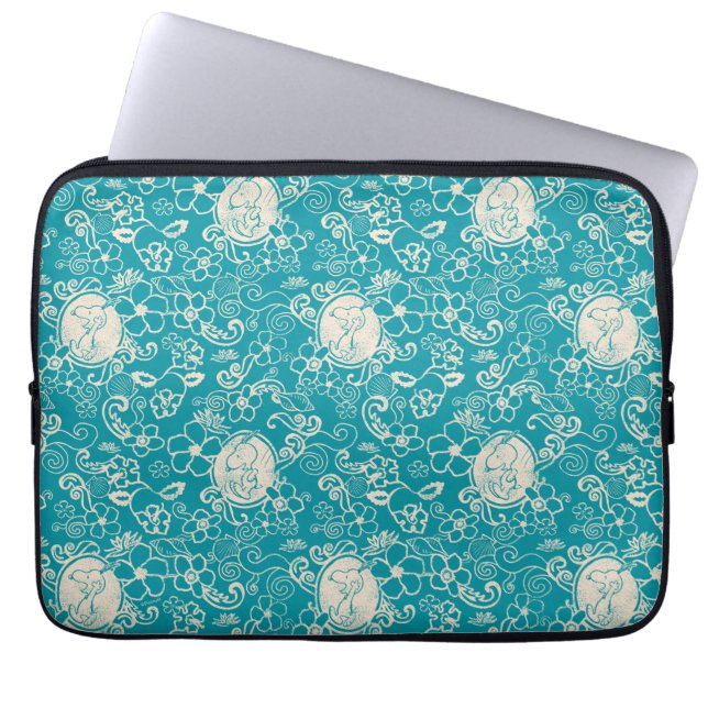 Housse Pour Ordinateur Portable cacahuètes | Snoopy Turquoise Tropical Beach Motif (Devant)