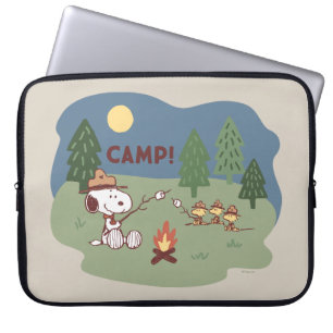 Housse Pour Ordinateur Portable cacahuètes Snoopy & Woodstock au feu de camp