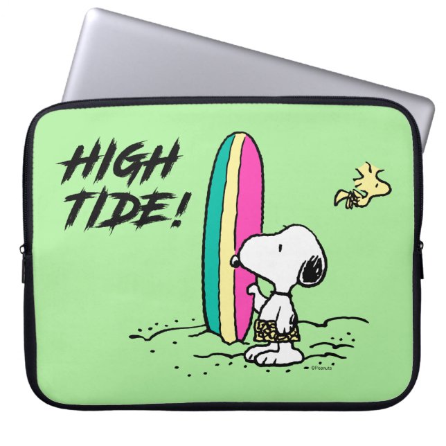 Housse Pour Ordinateur Portable cacahuètes | Snoopy & Woodstock High Tide (Devant)