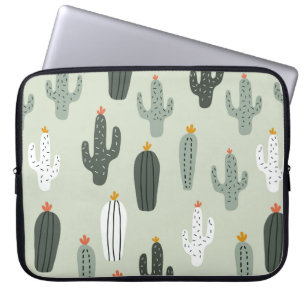 Housse Pour Ordinateur Portable Cactus mignons sans couture motif, arrière - plan
