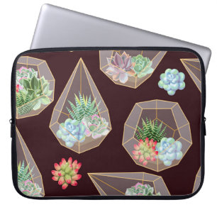 Housse Pour Ordinateur Portable Cactus Succulent détaillé Motif sans couture