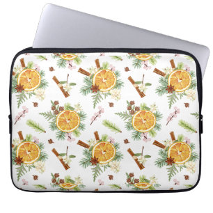 Housse Pour Ordinateur Portable Cadeau de Noël Joyeux Vert Orange