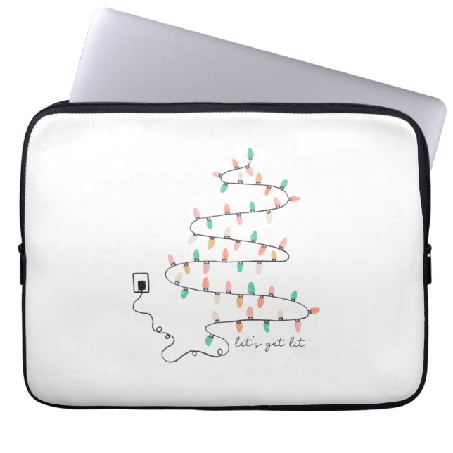 Housse Pour Ordinateur Portable Cadeau de Noël laissez s'éclairer (Devant)