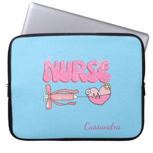 Housse Pour Ordinateur Portable Cadeau de nom d'avenir infirmière école étudiant e