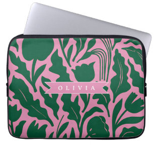 Housse Pour Ordinateur Portable Cadeau de nom floral botanique rose vif personnali