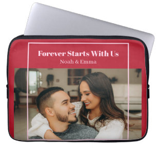 Housse Pour Ordinateur Portable Cadeau romantique personnalisé avec photo et texte
