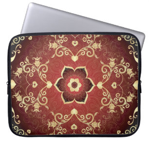 Housse Pour Ordinateur Portable Cadre rond Valentine violet or