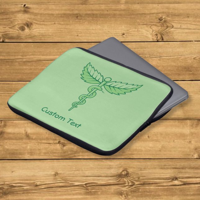 Housse pour ordinateur portable Caducée avec feuil (Créateur téléchargé)