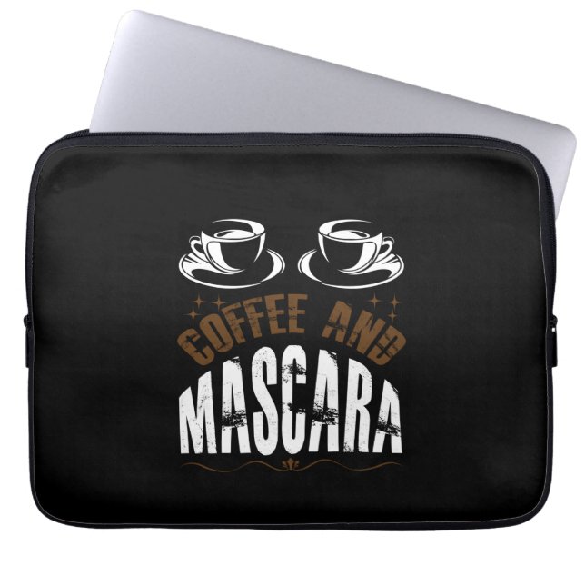 Housse Pour Ordinateur Portable Café Art Café Et Mascara (Devant)