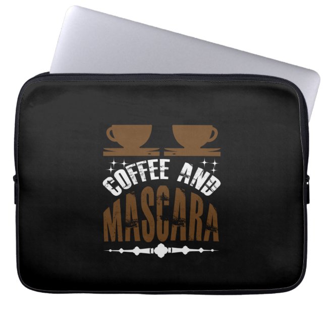 Housse Pour Ordinateur Portable Café Art Café Et Mascara (Devant)