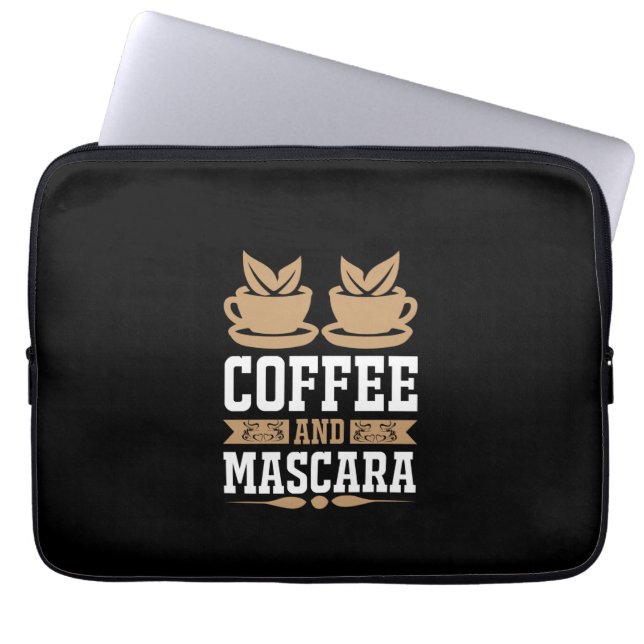 Housse Pour Ordinateur Portable Café Art Café Et Mascara (Devant)