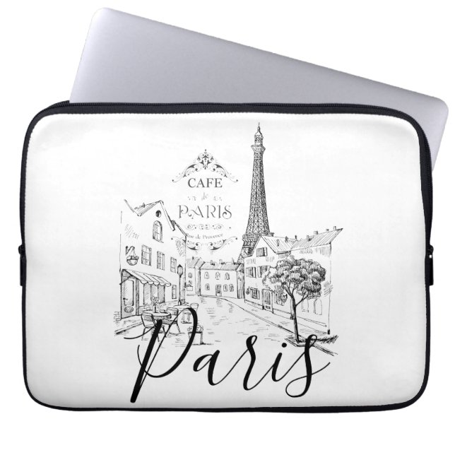 Housse Pour Ordinateur Portable Café Paris (Devant)
