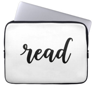 Housse Pour Ordinateur Portable Calligraphie cursive moderne minimaliste "lire"