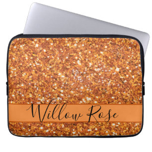 Housse Pour Ordinateur Portable Calligraphie de parties scintillant étincelante or