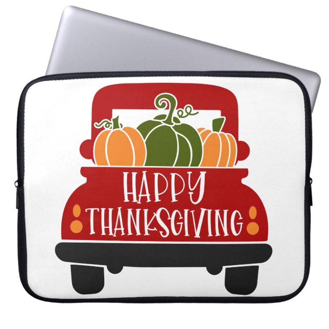 Housse Pour Ordinateur Portable Camion de Thanksgiving (Devant)