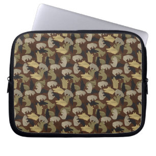 Housse Pour Ordinateur Portable Camouflage animal Silhouette Brown