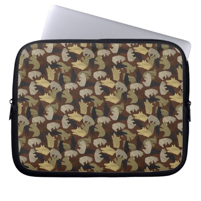 Housse Pour Ordinateur Portable Camouflage animal Silhouette Brown (Devant)