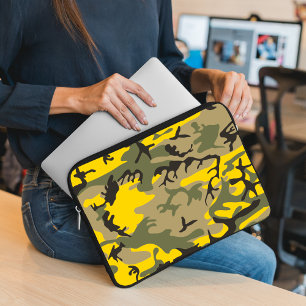 Housse Pour Ordinateur Portable Camouflage jaune et vert, Militaire, Armée
