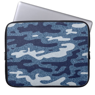 Housse Pour Ordinateur Portable Camouflage Jeans Arrière - plan. Denim vintage lo