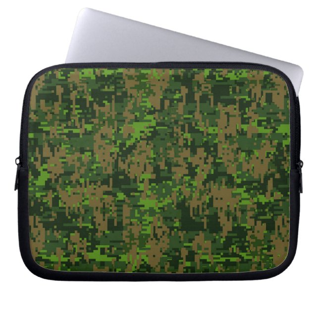 Housse Pour Ordinateur Portable Camouflage numérique à pixels de style Woodland (Devant)