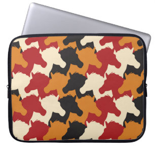 Housse Pour Ordinateur Portable Camouflage tête de licorne, répétition motif.