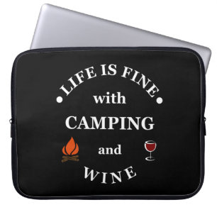 Housse Pour Ordinateur Portable Camping de fond et les paroles de vin