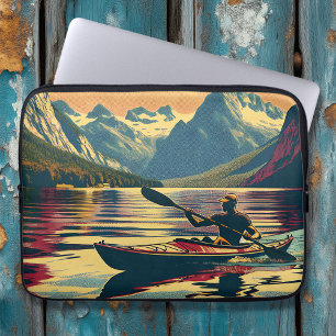 Housse Pour Ordinateur Portable Camping vintage Homme Kayak