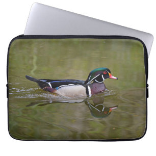 Housse Pour Ordinateur Portable Canard en bois coloré