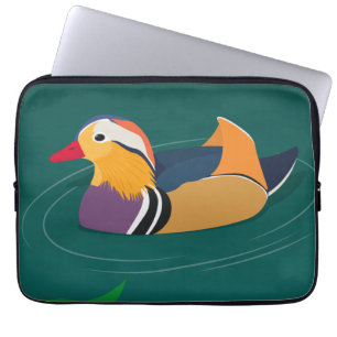 Housse Pour Ordinateur Portable Canard mandarin coloré Art numérique moderne