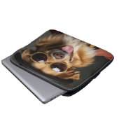 Housse Pour Ordinateur Portable Caniche souriant habillé en humain (Devant bas)