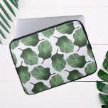 Housse Pour Ordinateur Portable Canna Tropicanna Feuilles tropicaux, Vert<br><div class="desc">Illustration botanique motif de feuilles du plante canna tropicanna. Elles sont colorées dans des teintes vertes profondes et disposées sur un arrière - plan bleu très clair gris.</div>
