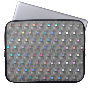 Housse Pour Ordinateur Portable Capa de Laptop, quadrados coloridos e placas cinza