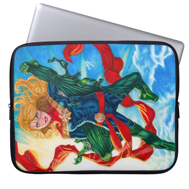 Housse Pour Ordinateur Portable Capitaine Marvel ~ Carol Danvers (Devant)