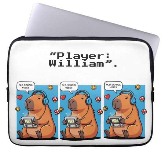 Housse Pour Ordinateur Portable Capybara Old School Gamer Laptop Sleeve (Devant)