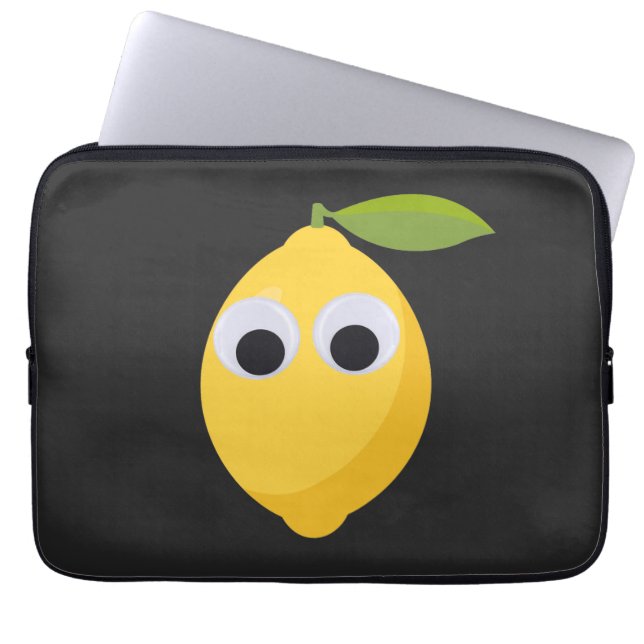 Housse Pour Ordinateur Portable Caractère citron mignon avec yeux googly (Devant)