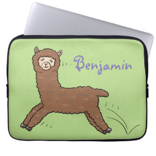 Housse Pour Ordinateur Portable Caricature d'alpaga brun joli