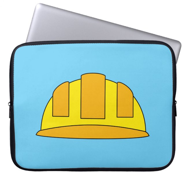 Housse Pour Ordinateur Portable Caricature de Casquette dur jaune (Devant)