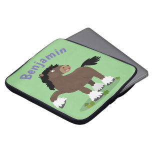 Housse Pour Ordinateur Portable Caricature de cheval de trait de Cute Clydesdale