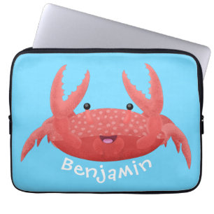 Housse Pour Ordinateur Portable Caricature de crabe rouge cuite