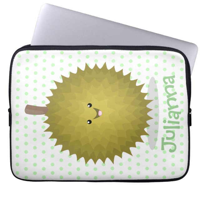 Housse Pour Ordinateur Portable Caricature de durian joyeux (Devant)