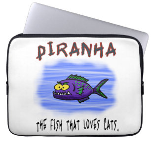Housse Pour Ordinateur Portable Caricature de poisson de Piranha