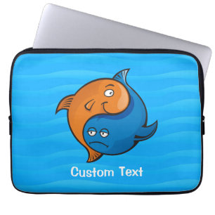 Housse Pour Ordinateur Portable Caricature de poisson Yin Yang