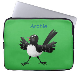 Housse Pour Ordinateur Portable Caricature de Willie Wagtail australienne personna