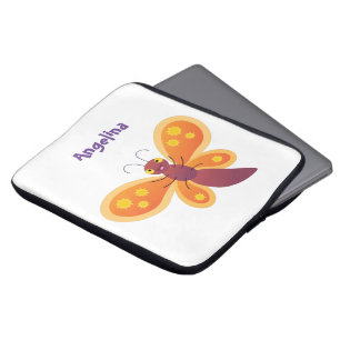 Housse Pour Ordinateur Portable Caricature joli papillon orange