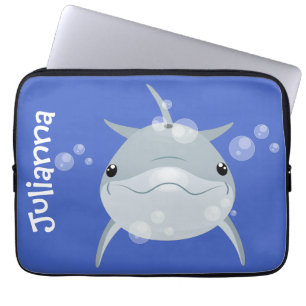 Housse Pour Ordinateur Portable Caricature pour dauphin kawaii joyeux
