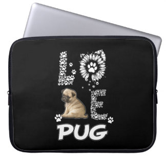 Housse Pour Ordinateur Portable Carlin chien Flower Lover