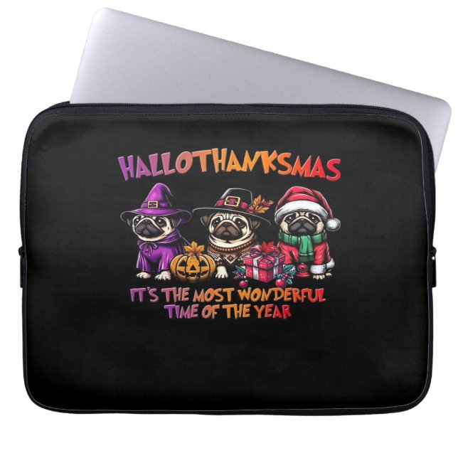 Housse Pour Ordinateur Portable Carlin Halloween Thanksgiving Noël Classique T-Shi (Devant)